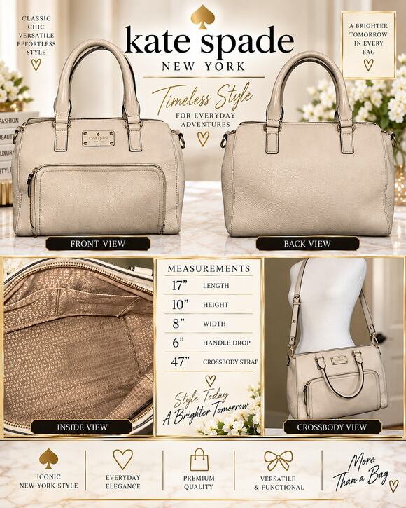 kate spade Handbags - DL011 Kate Spade Baxter Street Marian Satchel*Cream Leather